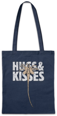 HUGS & KISSES Stofftasche Einkaufstasche XOXO Fun Nostromo Alien Face Hugger