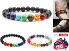 Chakra Bracelet Healing Lava Stone 7 Bead Natural Oil Diffuser Aromatherapy 1pc