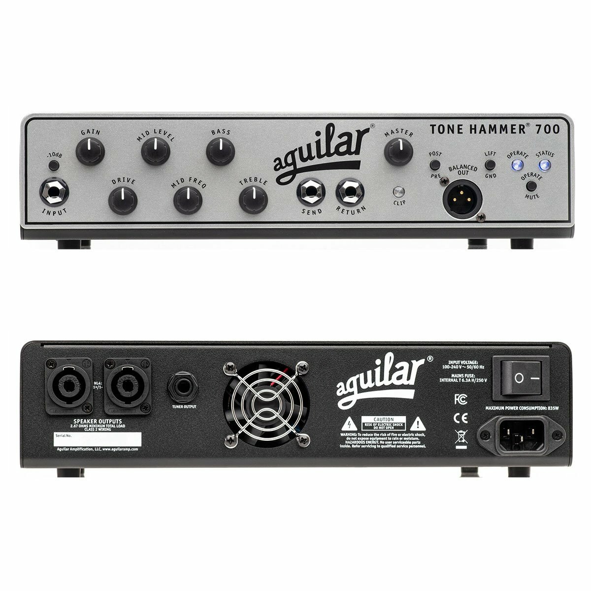 Aguilar Tone Hammer 700 Super Light Bass Amplifier Head 700 Watts