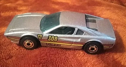 Vintage Hot Wheels Race Bait 308 Ferrari Turbo Silver 1977 Mattel Hong Kong