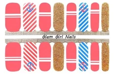 Sails Away Nautical Nail Polish Strips / Nail Wraps / Nail Stickers