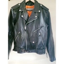 NWT Black Leather Motorcycle Jacket Wilsons Leather Insulated SZ Large Mens