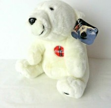 1993, NWT, White Coca-Cola Plush Polar Bear, 10" Tall