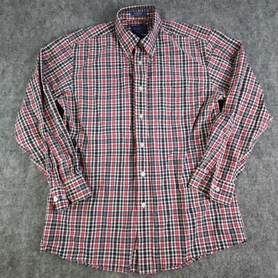 Pendleton Shirt Medium Long Sleeve Red White Blue Metro Mens Check Button Down