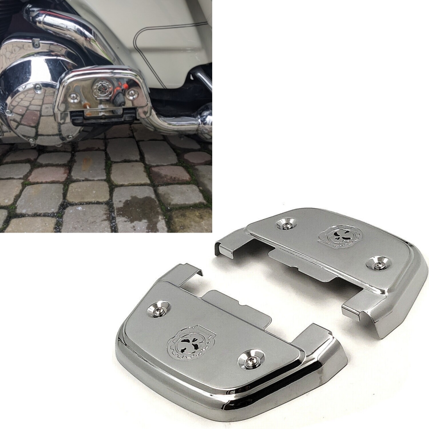 For 0617 Dyna 8617 FL Softail 8717 Touring Skull Passenger Footboard