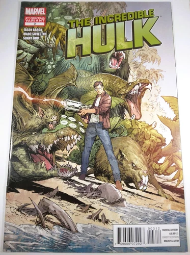 🟢 INCREDIBLE HULK #3 MARC SILVESTRI 2ND PRINT VF- MARVEL AVENGERS Jason Aaron
