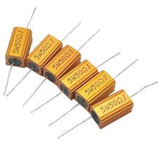 5W RX24 Aluminium Wire wound Power Resistors 5% J 0.1Ω 0.2Ω 1Ω 2Ω to 500KΩ/Ohm