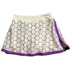 Nike Court Dri-FIT Tennis Skort Purple White Honeycomb Geometric Womens Small