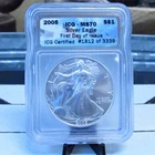 2005 American Silver Eagle Graded MS70 by ICG "First Day of Issue" #1812 of 3339