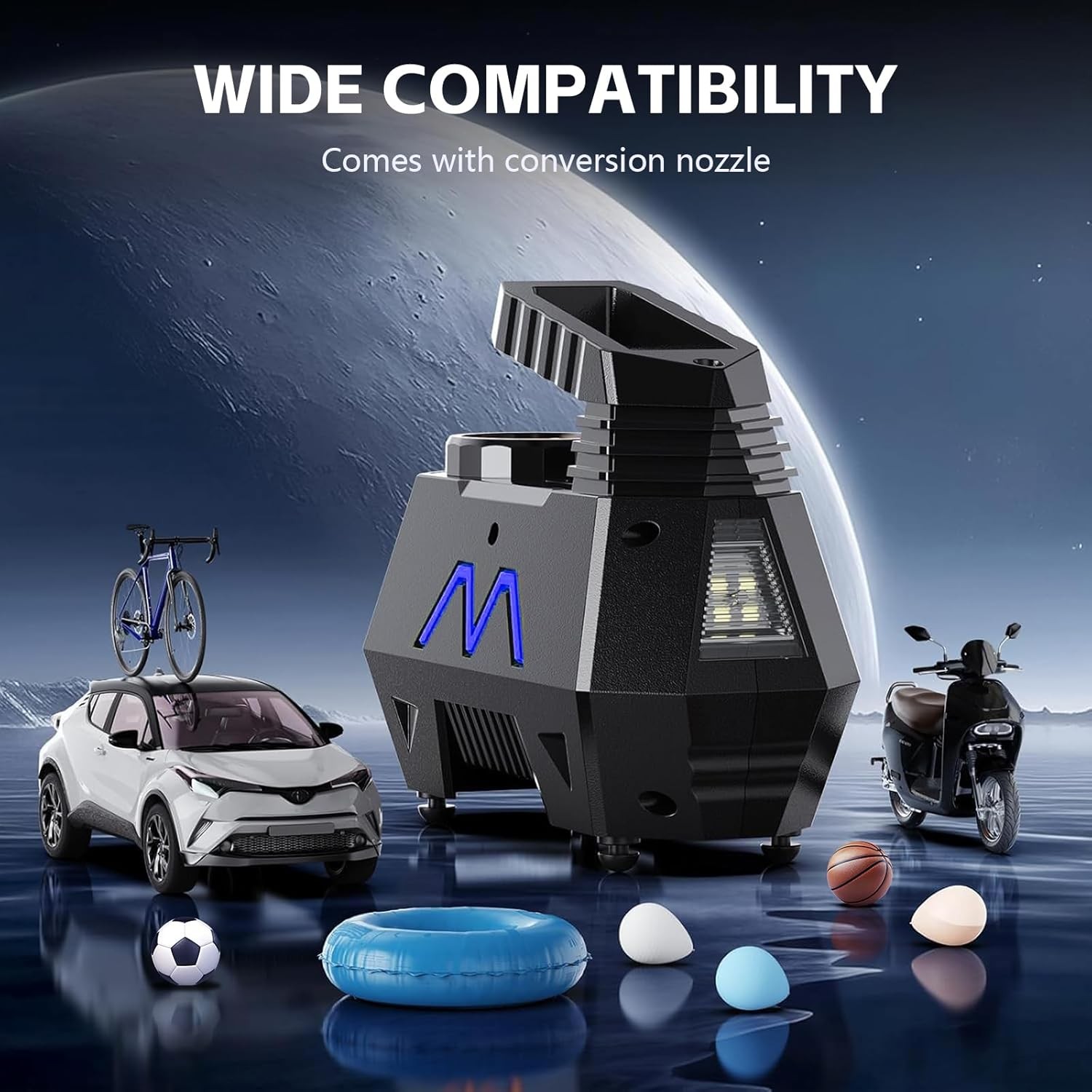 Tire Inflator Portable Air Compressor, DC 12V Air Pump for Car Tires with Digita