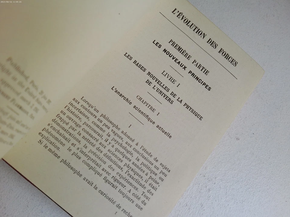 GUSTAVE LE BON‎-L'ÉVOLUTION DES FORCES-Relié-1907-ÉDITION ORIGINALE-ILLUSTRÉ/ - Photo 3/4