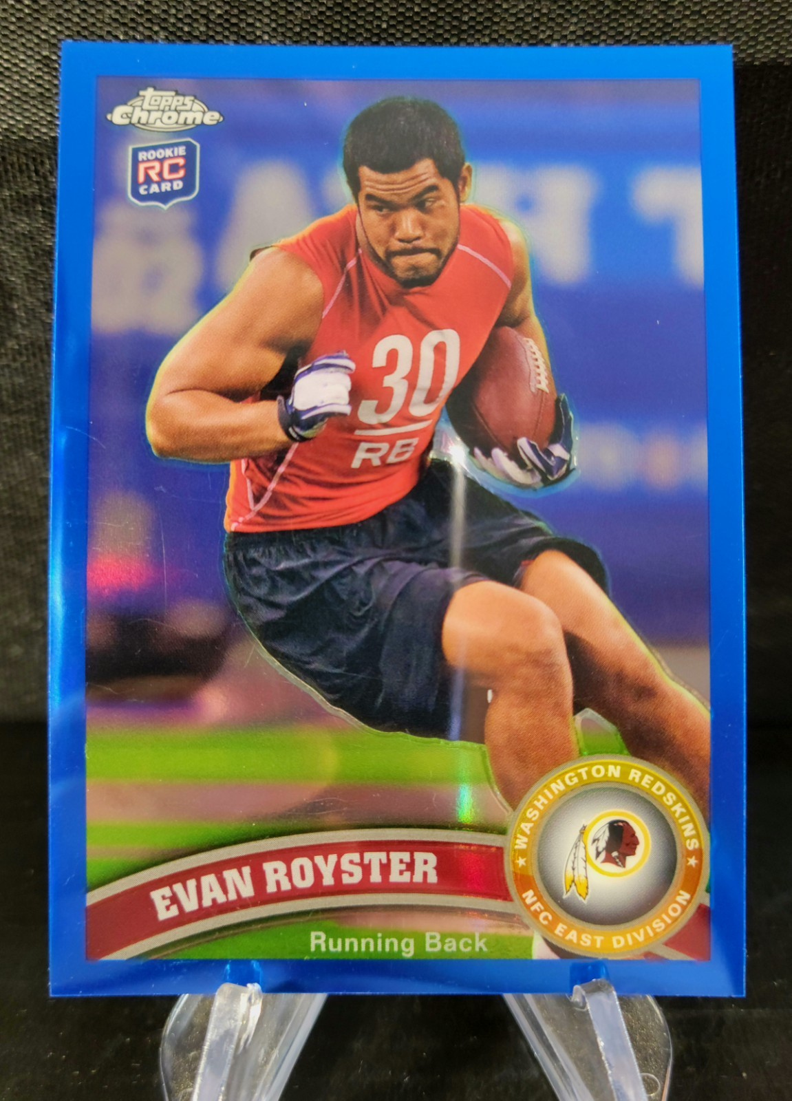 2011 Topps Chrome Football Evan Royster #82- Blue Refractor /199 - Rookie