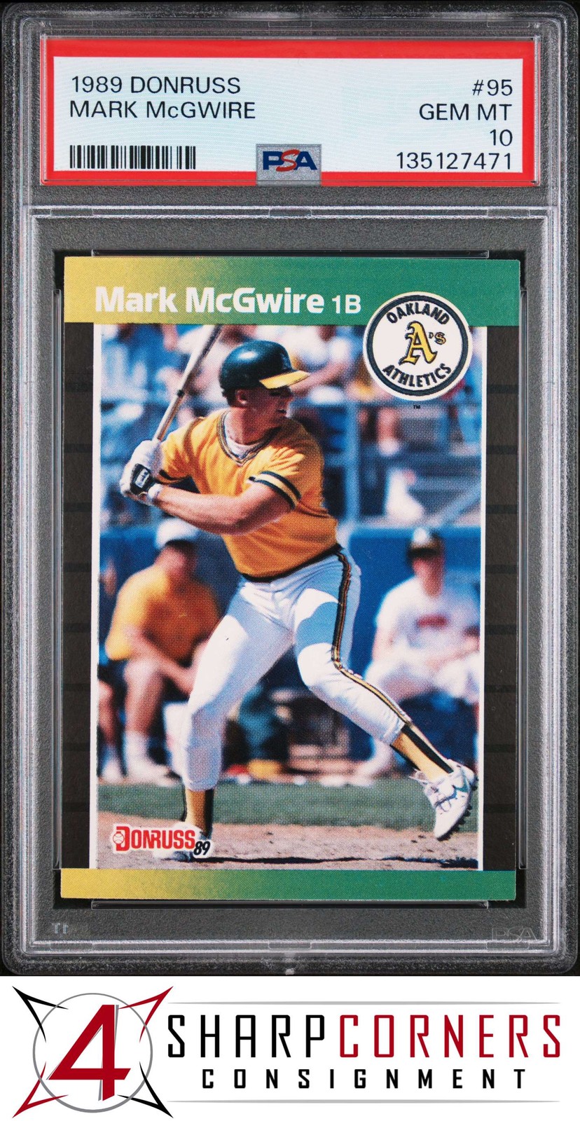 1989 DONRUSS #95 MARK McGWIRE ATHLETICS PSA 10