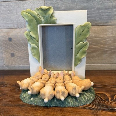 Beatrix Potter Resin Sleeping Bunnies Picture Frame 8''x7'' Nursery Baby Gift