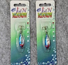 (Ct of 2) Wahoo Jig N Shad Spoon 1/4 oz Bullet Nose #10 Treble Hook Holographic