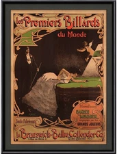 Brunswick Billiards Vintage Poster, Retro Sports Wall Art, Game Room Decor
