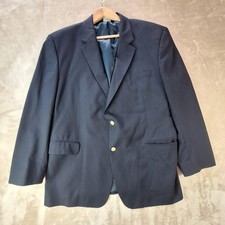 Jos A Bank Blazer Mens 48R Navy Wool Gold Buttons Single Vent Sport Coat Jacket
