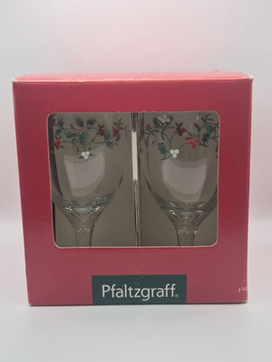  4 pc Pfaltzgraff WINTERBERRY Christmas Iced Tea Beverage Glassware 16 oz w/box