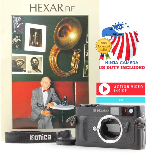 ⏯ [Top MINT] Konica Hexar RF 35mm Rangefinder Film Camera Body Black From JAPAN