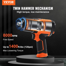 VEVOR Air Impact Wrench 1/2" Square Drive - 1400 ft-lb Nut-Busting Torque