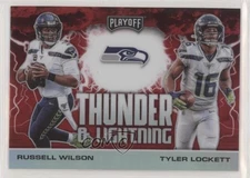 2020 Playoff Thunder and Lightning Red Prizm Russell Wilson Tyler Lockett 07sf