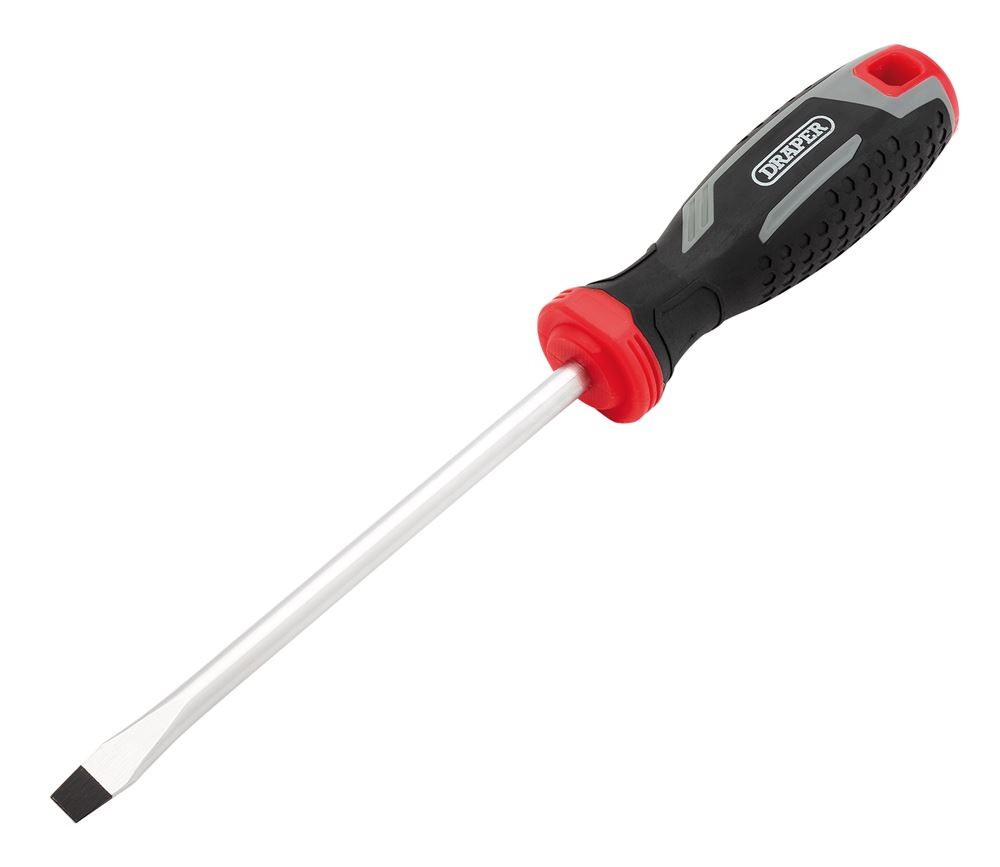 Draper 13392 Slotted Soft Grip Screwdriver, SL8 x 150mm