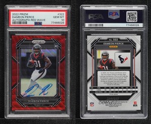 2022 Prizm Rookies Red Wave /149 Dameon Pierce #322 PSA 10 GEM MT Rookie Auto RC