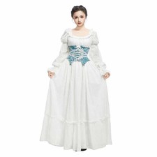 Women's Victorian Medieval Renaissance Costume Edwardian Fairy Fake Corset Dress