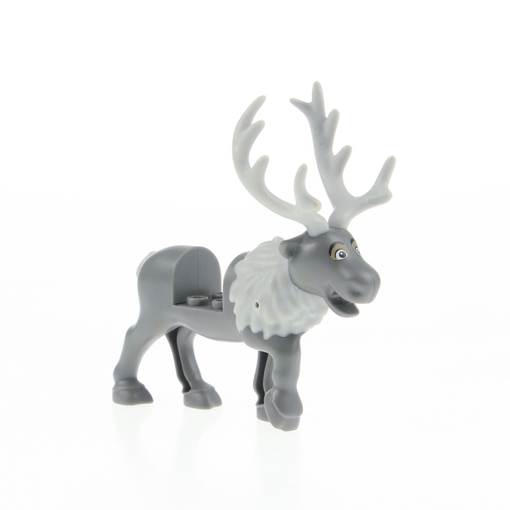 1X Lego Reindeer Dark Gray Antlers Gray Eyebrows Round Sven 23946C01PB01