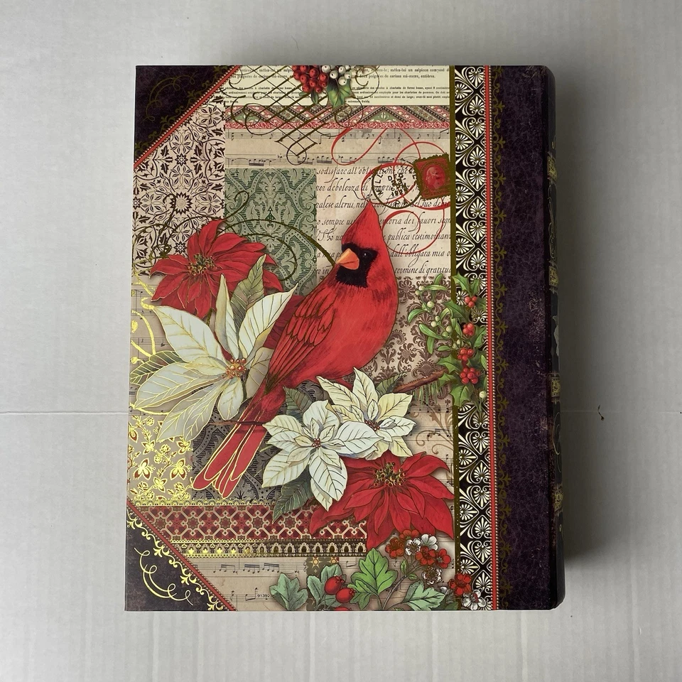 Punch Studio Large Christmas Cardinal Bird Faux Book Decorative Box 13.5” x 11" - Image 3 of 4