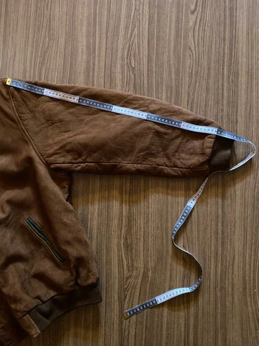 Vintage LL BEAN Leather Suede Bomber Jacket Flannel Lined USA Made image 14
