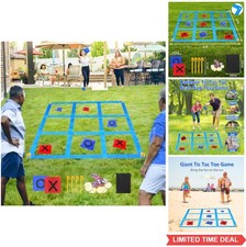 Giant Tic Tac Toe Bean Bag Toss Game Outdoor Lawn Yard for Kids Adults Family