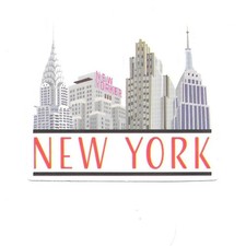 New York Vinyl Sticker Skyline Empire State Building Chrysler Building Art