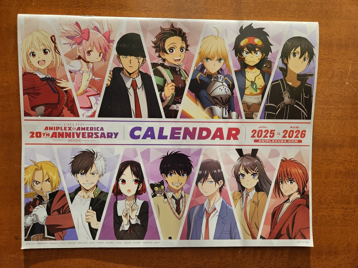 Anime Expo AX 25 2025-2026 Aniplex Calendar Fate Gurren Lagann SAO