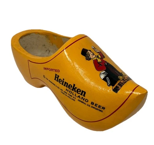 Vintage Heineken Holland Beer Logo Advertising Wooden Clog Shoe Display Sign