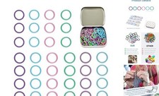 50Pcs Round Metal Stitch Markers,Metal Colorful Crochet Stitch Orbicular-50pcs