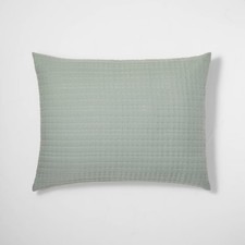 Casaluna Coverlet Sham Cotton-Lyocell Blend Matelasse Striped Soft, Gray, King