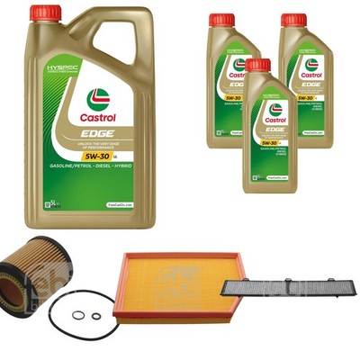 FEBI Inspektionspaket 8L Castrol EDGE Titanium FST 5W-30 LL für BMW 3er Coupe