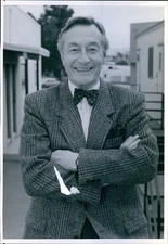 1990 Actor John Neville Grand Show At Mtm Studios Ca Smiling 8X10 Vintage Photo