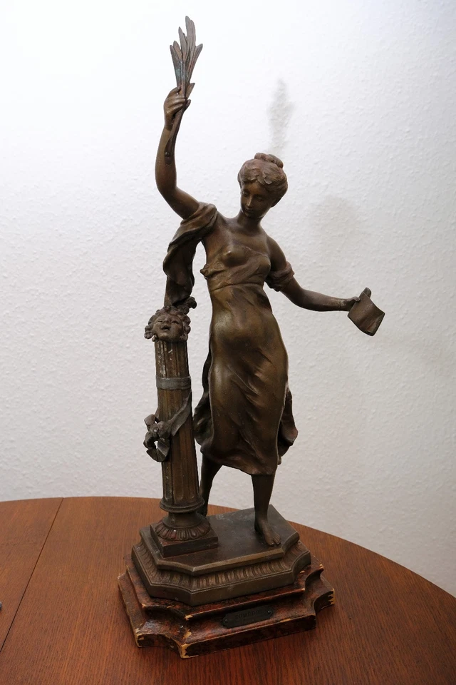 Bronze Jugendstil Statuette "Comedie" Mathurin Moreau | Sehr dekorativ - Bild 2 von 4