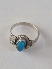 Navajo vintage native american turquoise And .925 ring size 5.5 To 6.