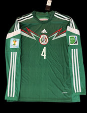 2014 World Cup Mexico Home Jersey Large - Green, Rafa Marquez #4 long sleeve