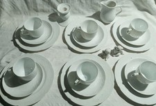 AK Kaiser Porzellan Kaffeeservice 22 tlg Tassen Untertassen Teller weiß Germany