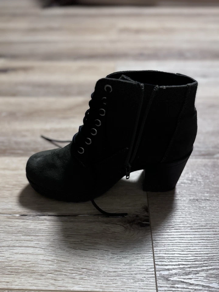 Soda Mujeres Tacones Medianos Botines Combate Suela Plataforma Botines Talla 7 Foto 3 de 4