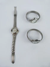 Lot of 3 Womens Timex Analog Metal Watches - Untested - Broken Band