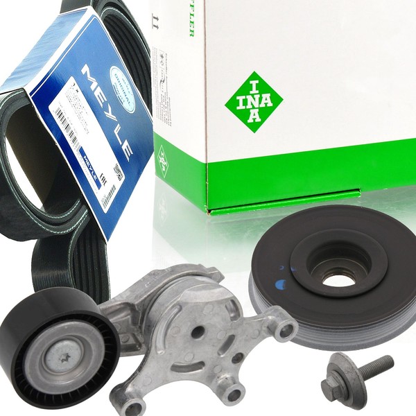 Meyle 6PK976 Keilrippenriemen-Satz + Spanner Riemenscheibe FüR Peugeot Mini Ford-image
