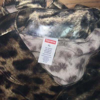 Supreme Velvet Baseball Jersey Leopard Size: Extra Large | eBay