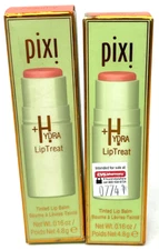 (2) Pixi +Hydra LipTreat Tinted Lip Balm 0.16 oz Each New In Packaging PEACH-Y