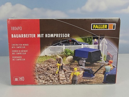 (8009) Faller H0 180693 Trabajador de la construcción con compresor Kit Nuevo y EMBALAJE ORIGINAL | Condition: Neu
