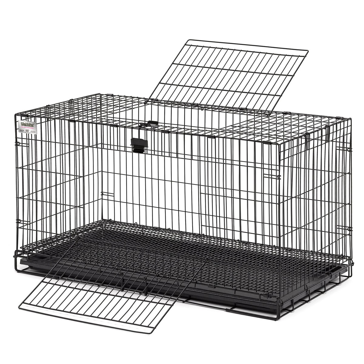 Spacious Black Rabbit Habitat Cage Easy Assembly One Hand